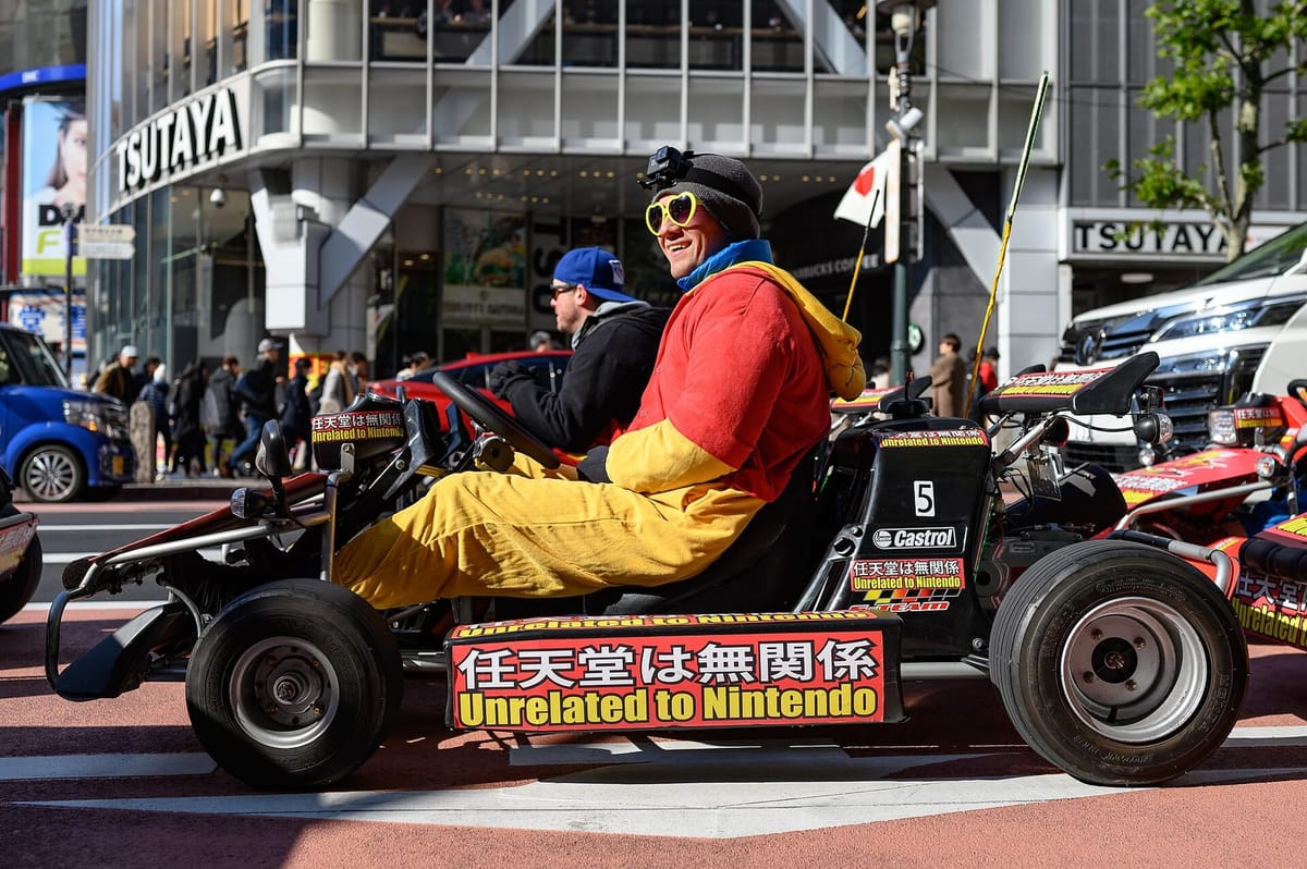 Street go-karts driving through Shibuya, Tokyo