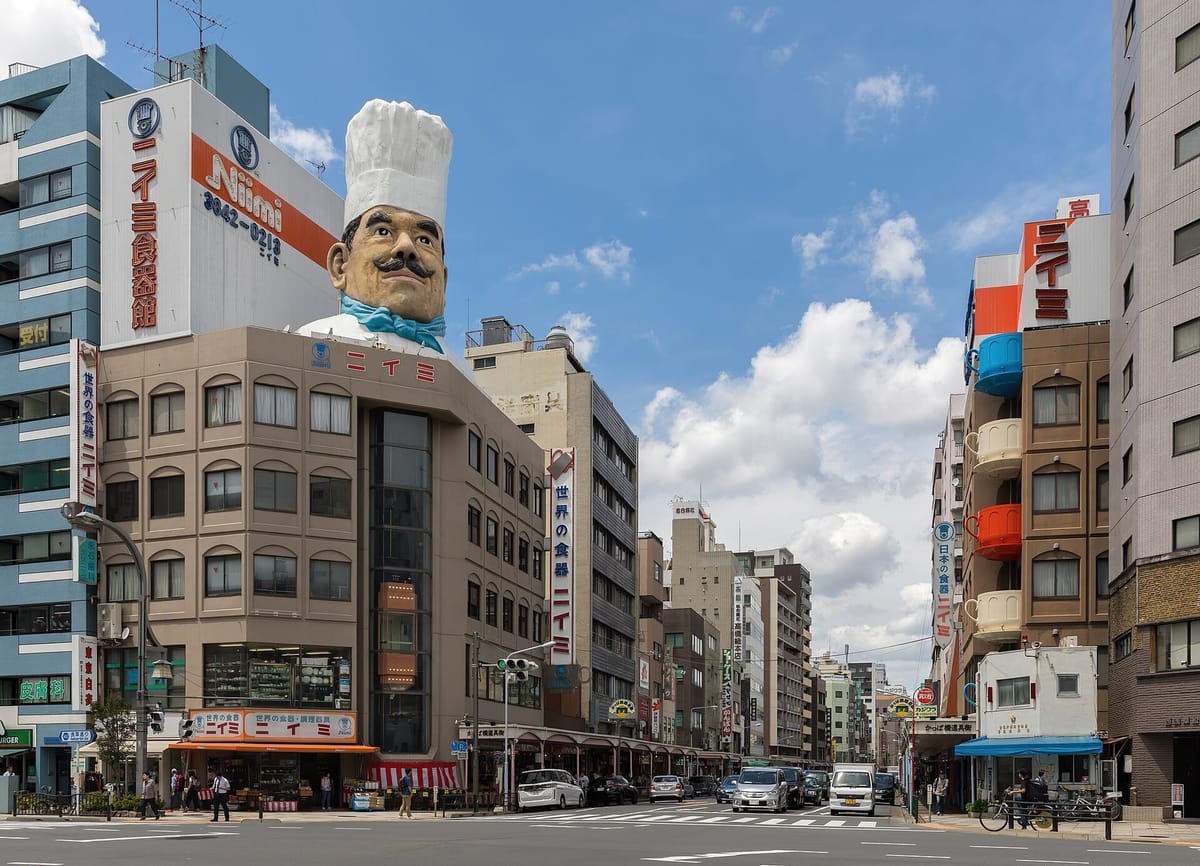 The southern end of Kappabashi-dori, Tokyo's kitchen-tool street