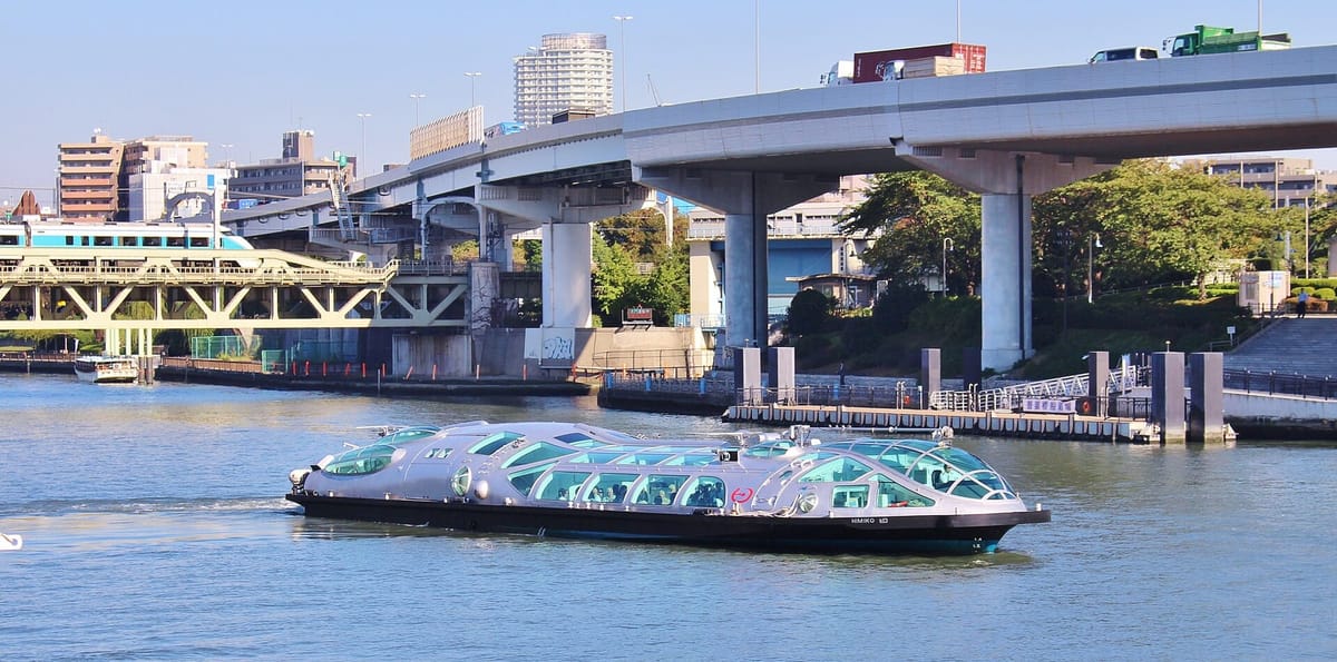 The Himiko water bus on the Sumida River